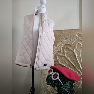 NWt Lands' End Blush🩷Tan 'Sand' Quilted Vest~ Size: S
